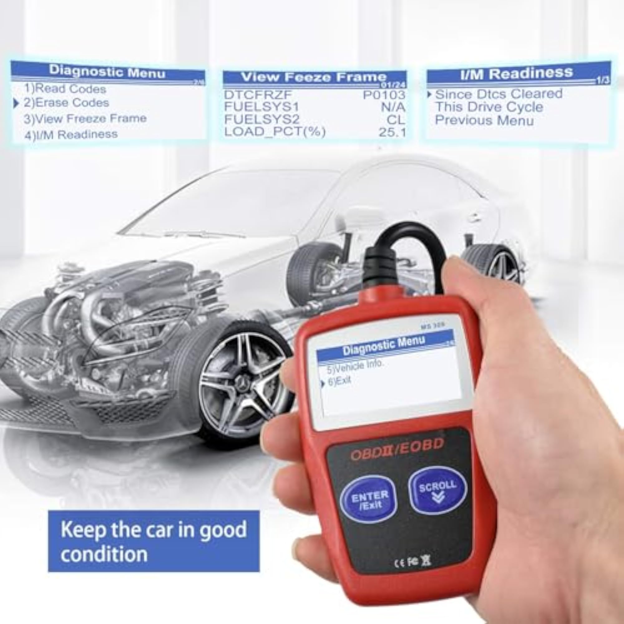 OBD2 Scanner for Car Engine Fault Diagnostics